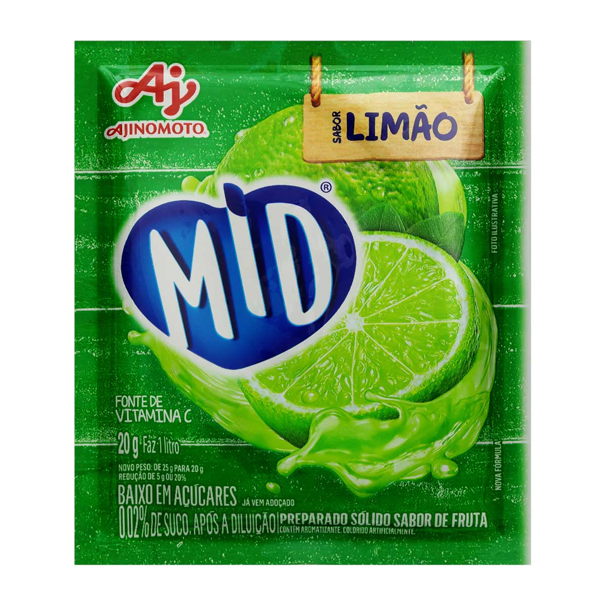 Refresco em Pó Limão Mid 20 g