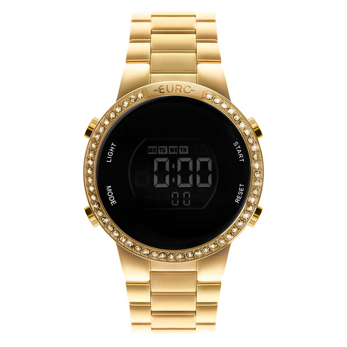 Relógio Euro FF Glam Feminino Dourado Digital