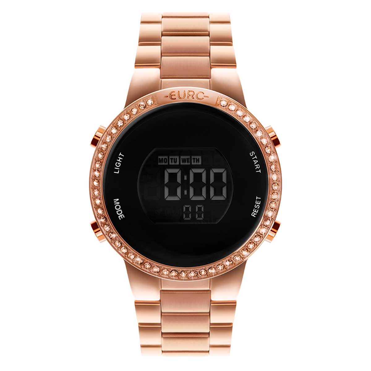 Relógio Euro FF Glam Feminino Rosé Digital