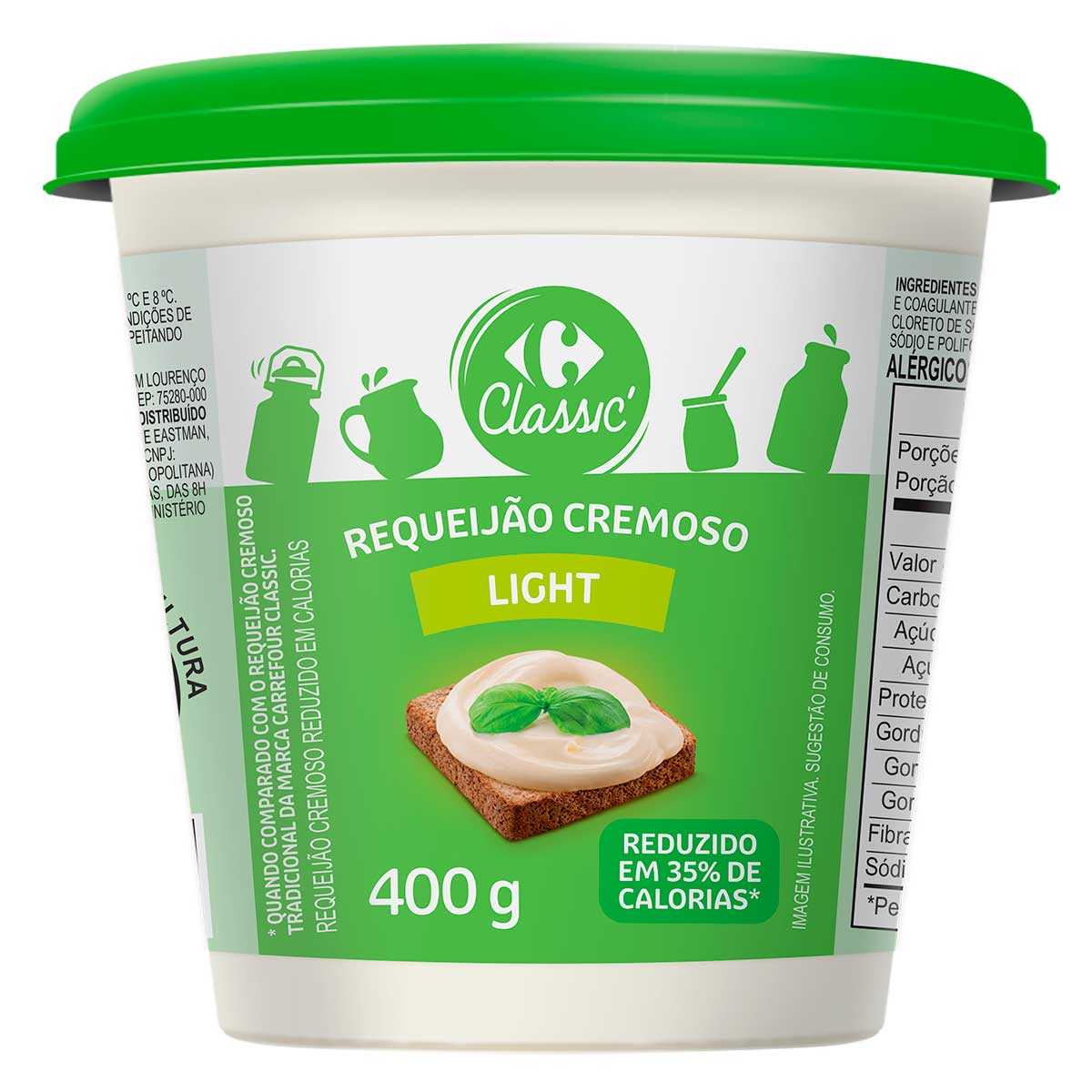 Requeijão Cremoso Light Carrefour Classic 400g