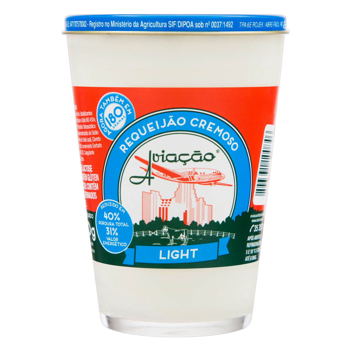 Requeijão Cremoso Light Aviação Copo 180 g