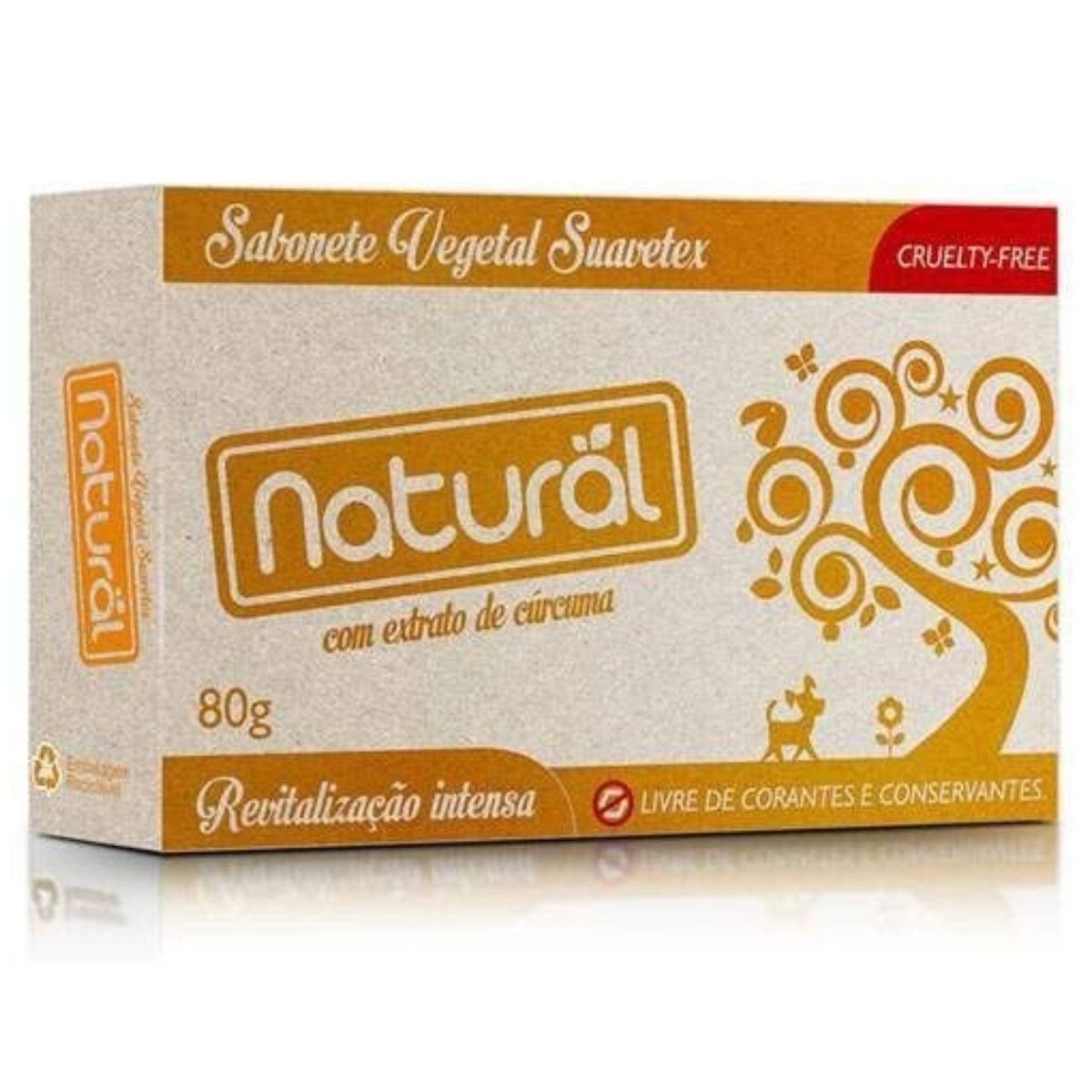 Sabonete Suavetex Natural com Extrato de Cúrcuma com 80 g