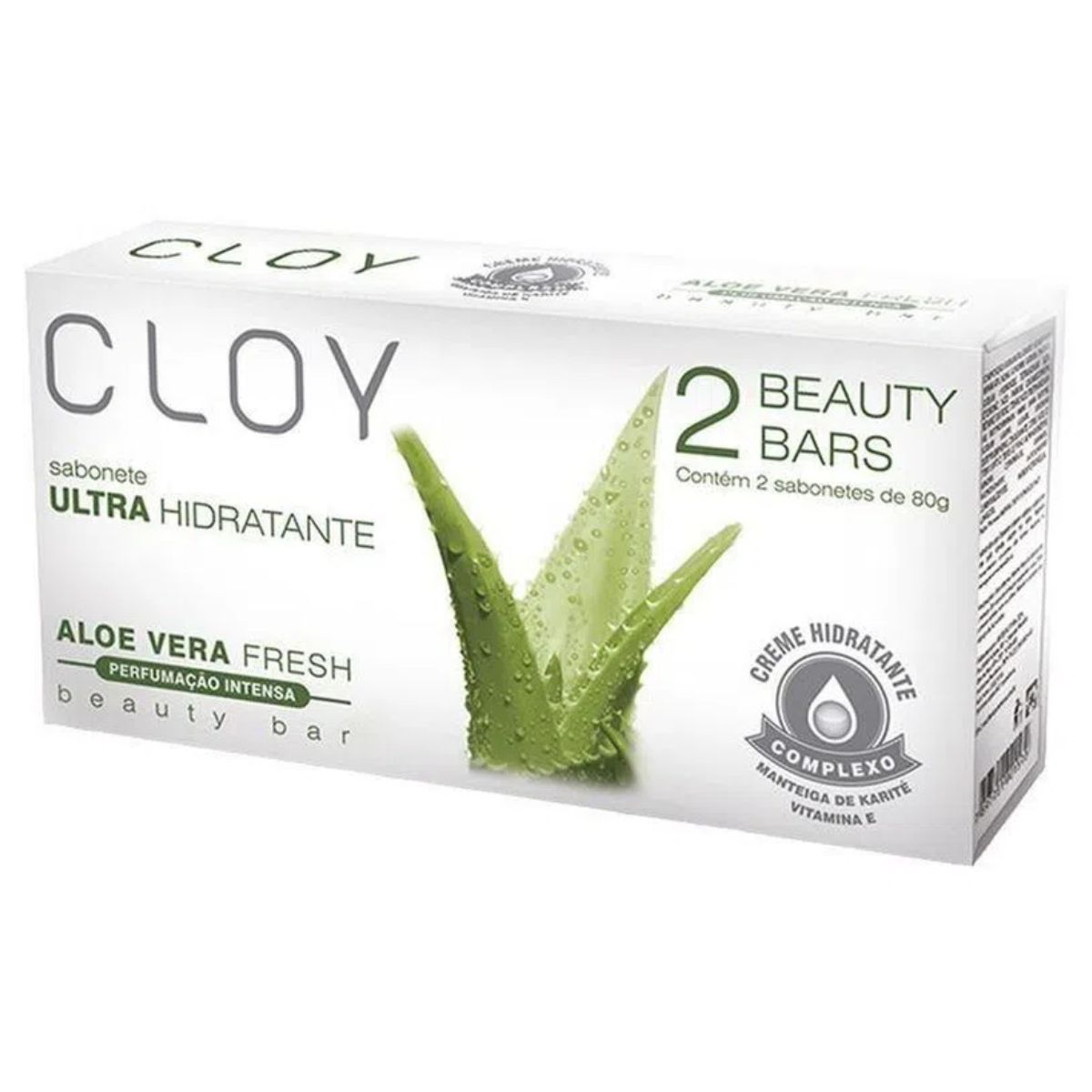 Sabonete em Barra Cloy Beauty Bars Aloe Vera Fresh 80 g com 2 Unidades