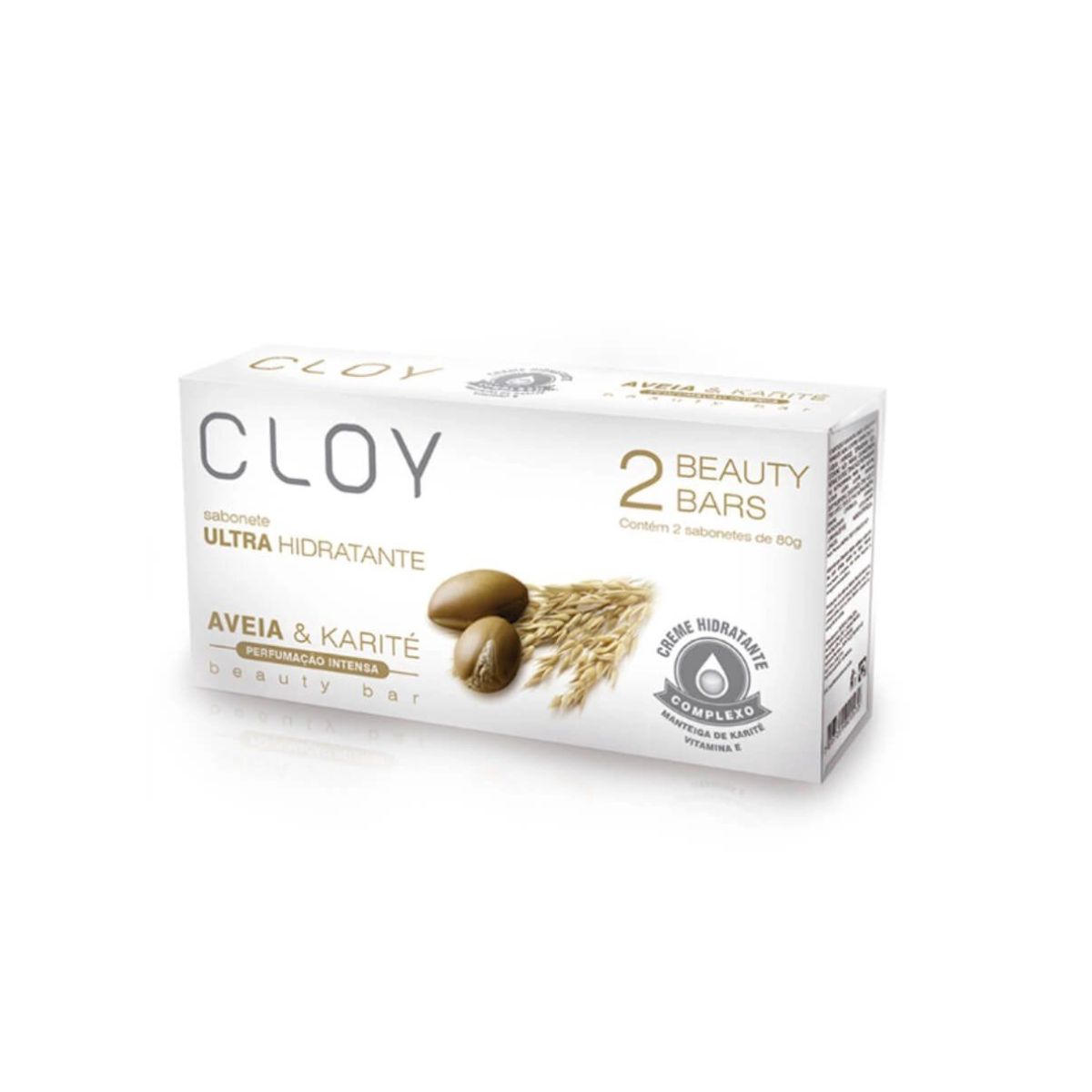 Kit Sabonete cloy Beauty bar aveia e karite com 80 g