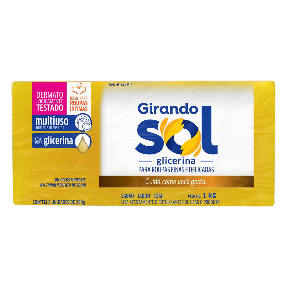 Sabão Barra Glicerina Girando Sol 5X200 g