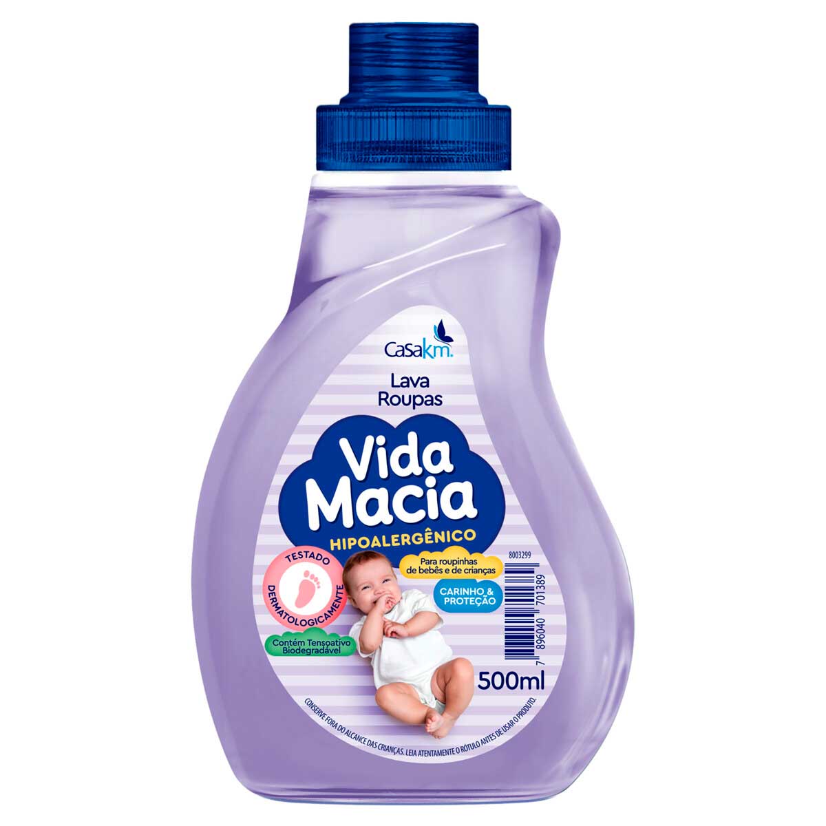 Sabão Líquido Vida Macia Original para Roupas de Bebê 500ml