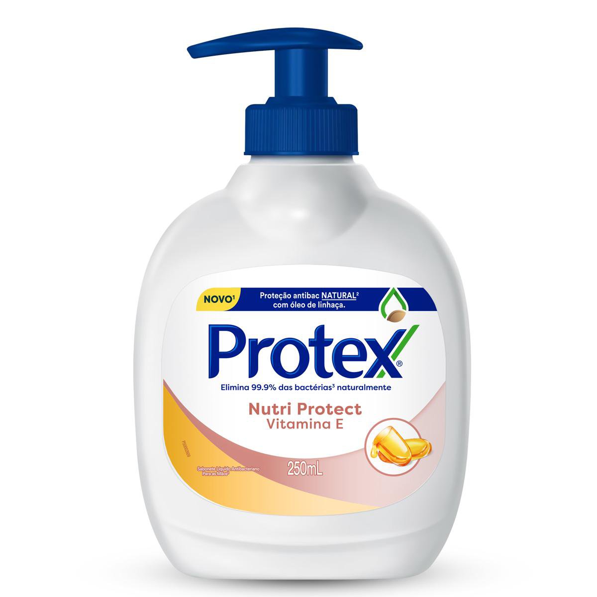 Sabonete Líquido Antibacteriano Para as Mãos Protex Nutri Protect Vitamina E 250 ml