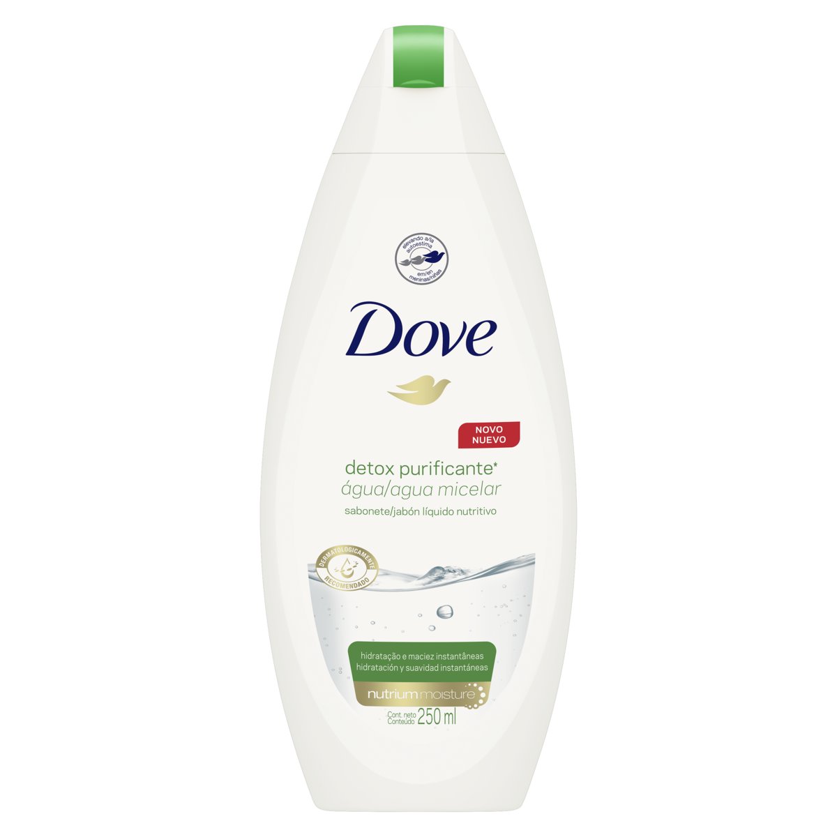 Sabonete Líquido Nutritivo Água Micelar Nutrium Moisture Dove Detox Purificante Frasco 250 ml