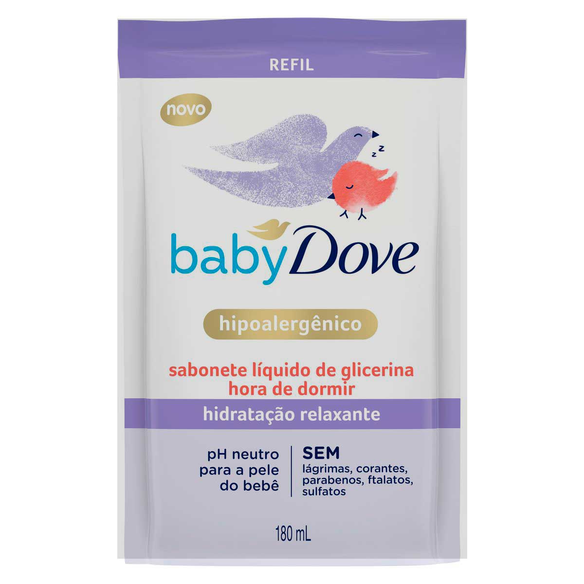 Sabonete Líquido de Glicerina Hidratação Relaxante Dove Baby Hora de Dormir Sachê 180 ml Refil