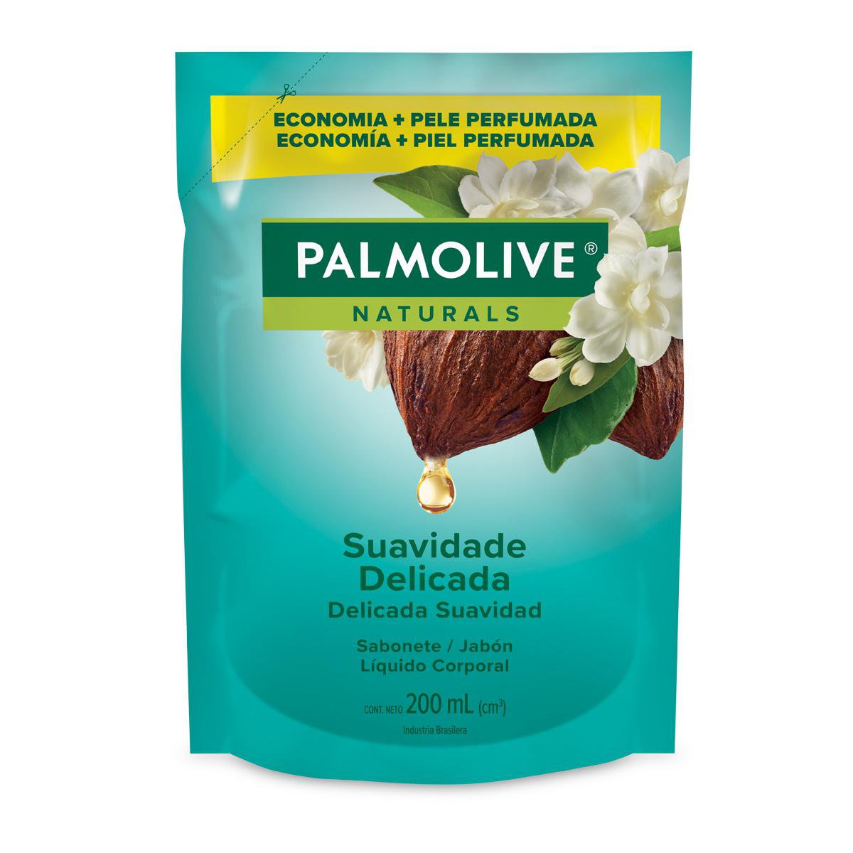 Sabonete Líquido Suavidade Delicada Corporal Palmolive Naturals Sachê 200ml Refil