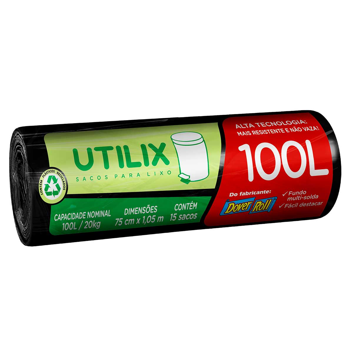 Saco de Lixo Utilix Preto com 15 Unidades de 100 Litros