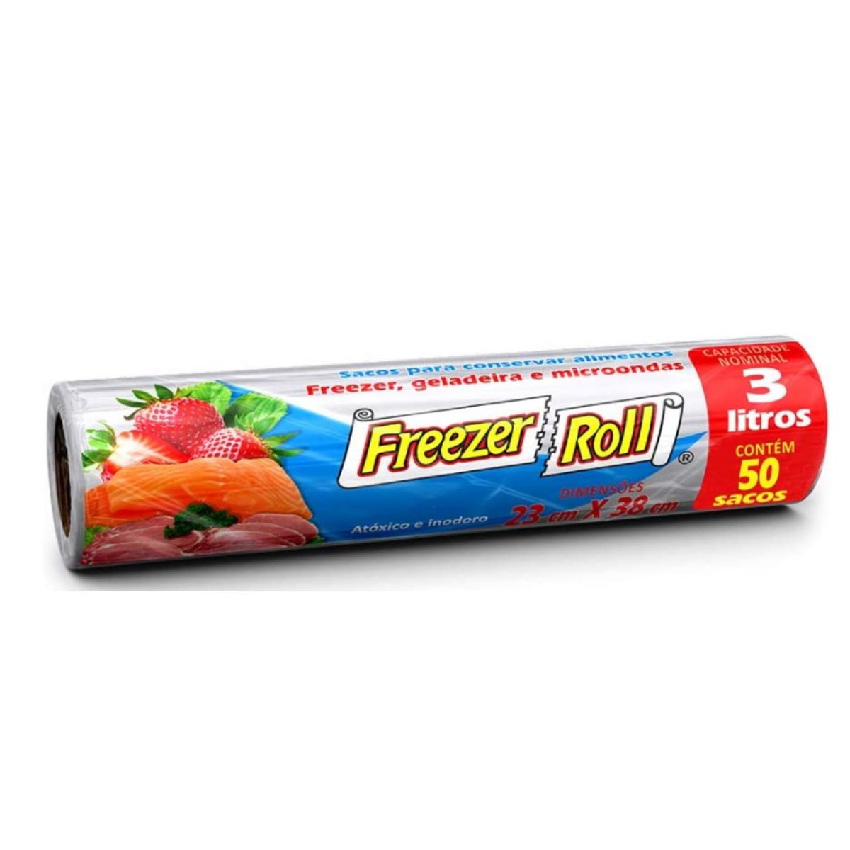 Saco Plástico Para Alimentos 50 Unidades 3L Freezer-Roll