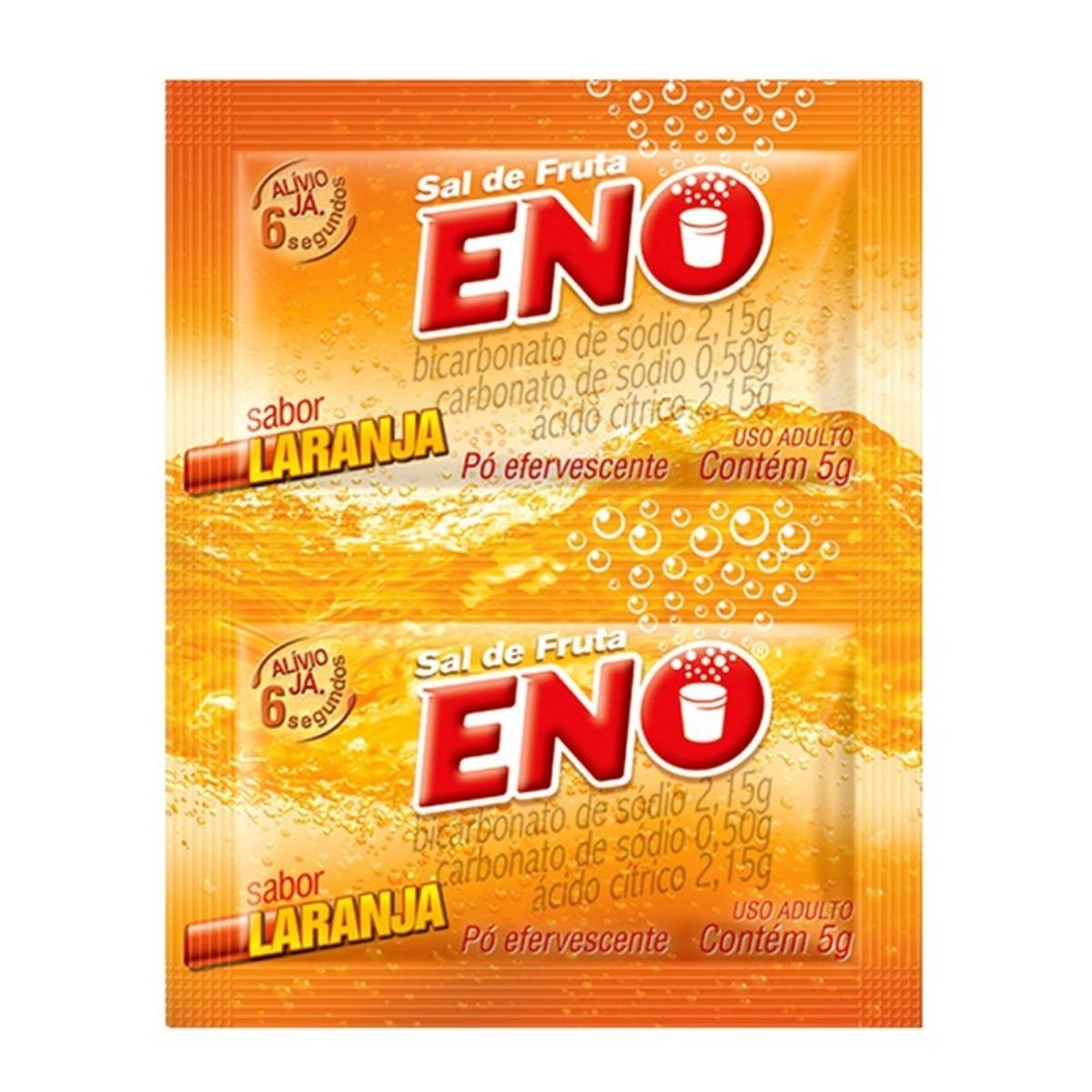 Sal de Fruta Eno Sabor Laranja Envelope Duplo Sachê 5 g