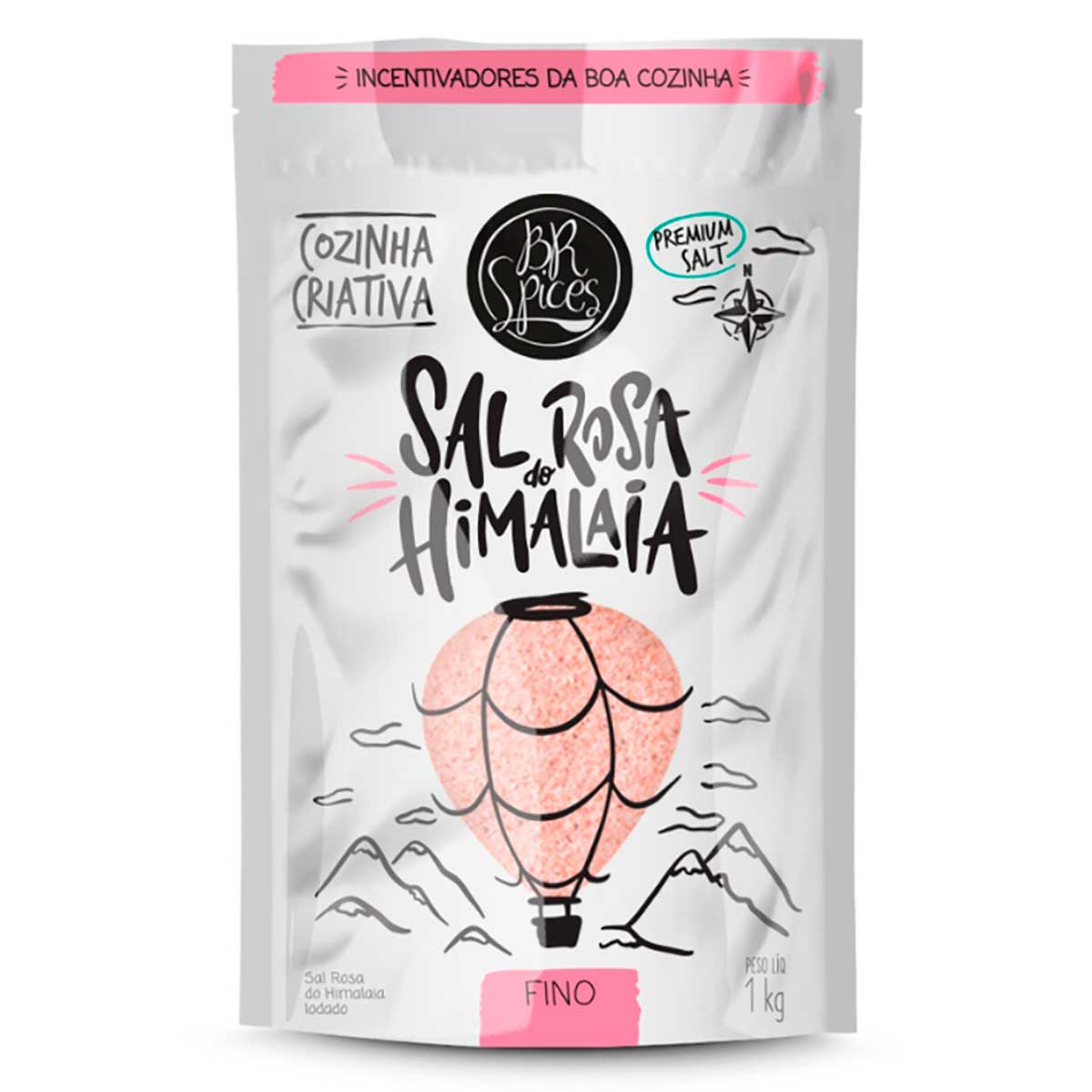 Sal Rosa do Himalaia Fino Br Spices 1Kg