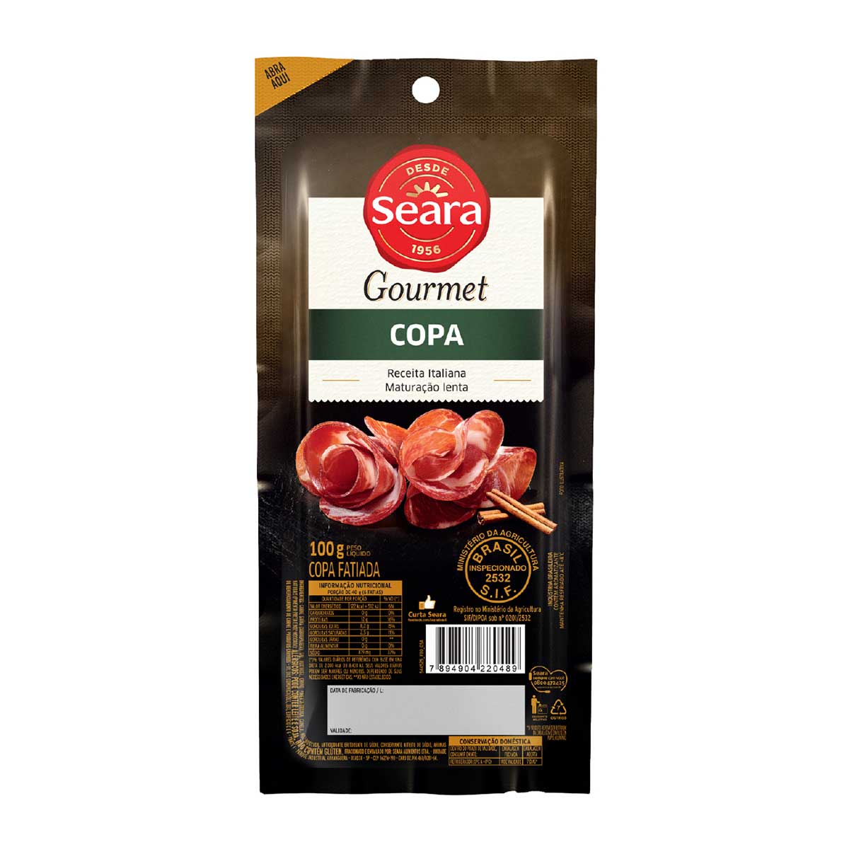 Salame Copa Fatiado Seara Gourmet 80g