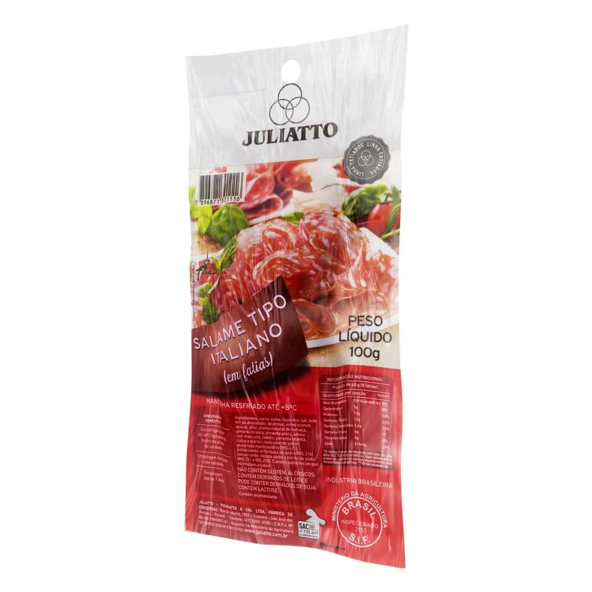 Salame Italiano Fatiado Juliatto 100 g