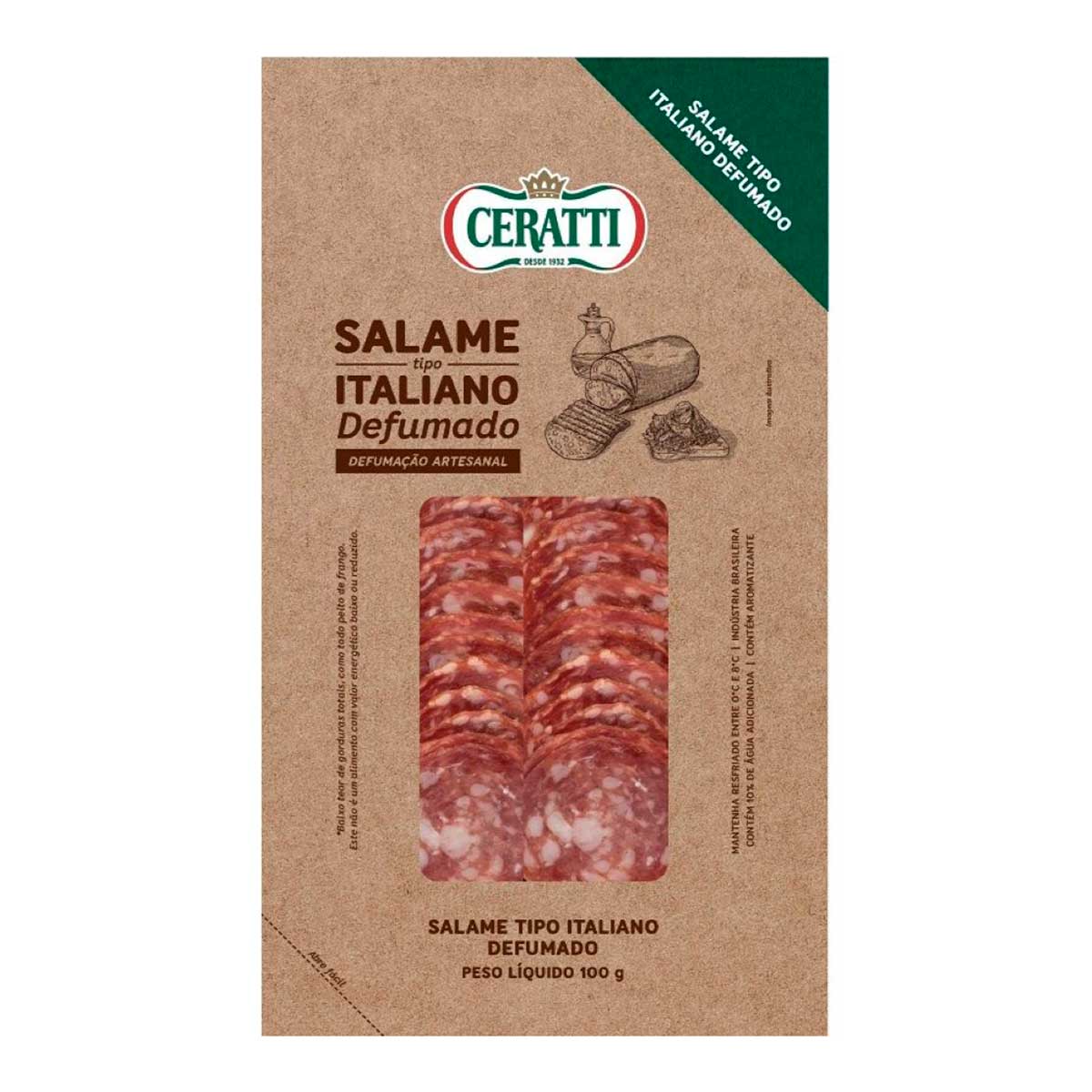 Salame Tipo Italiano Defumado Fatiado Ceratti 100 g