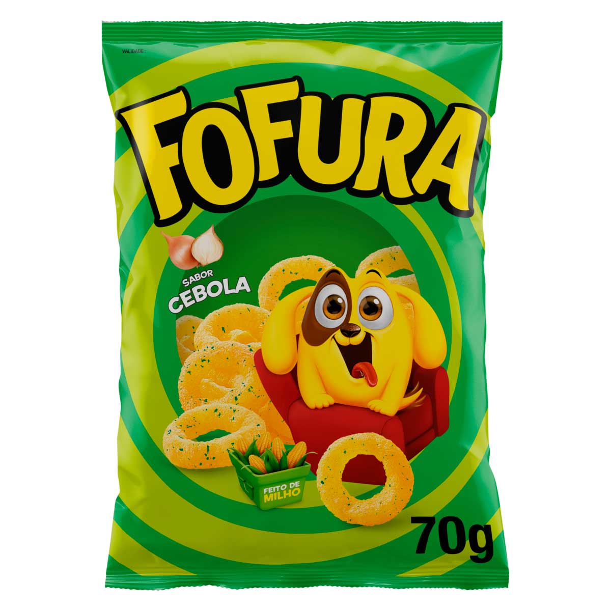 Salgadinho de Milho Sabor Cebola Fofura 70g