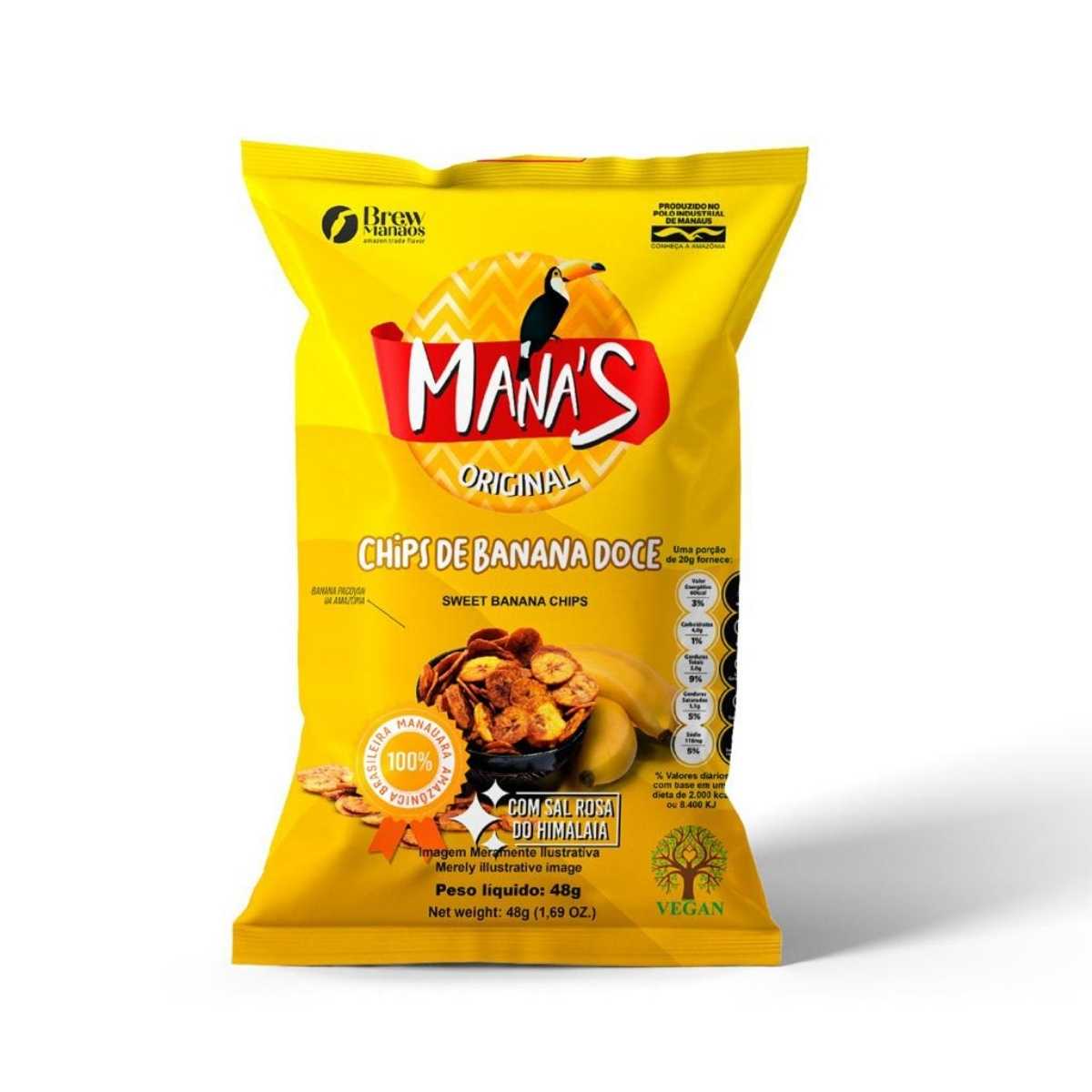 Chips de Banana Doce Manas 48 g