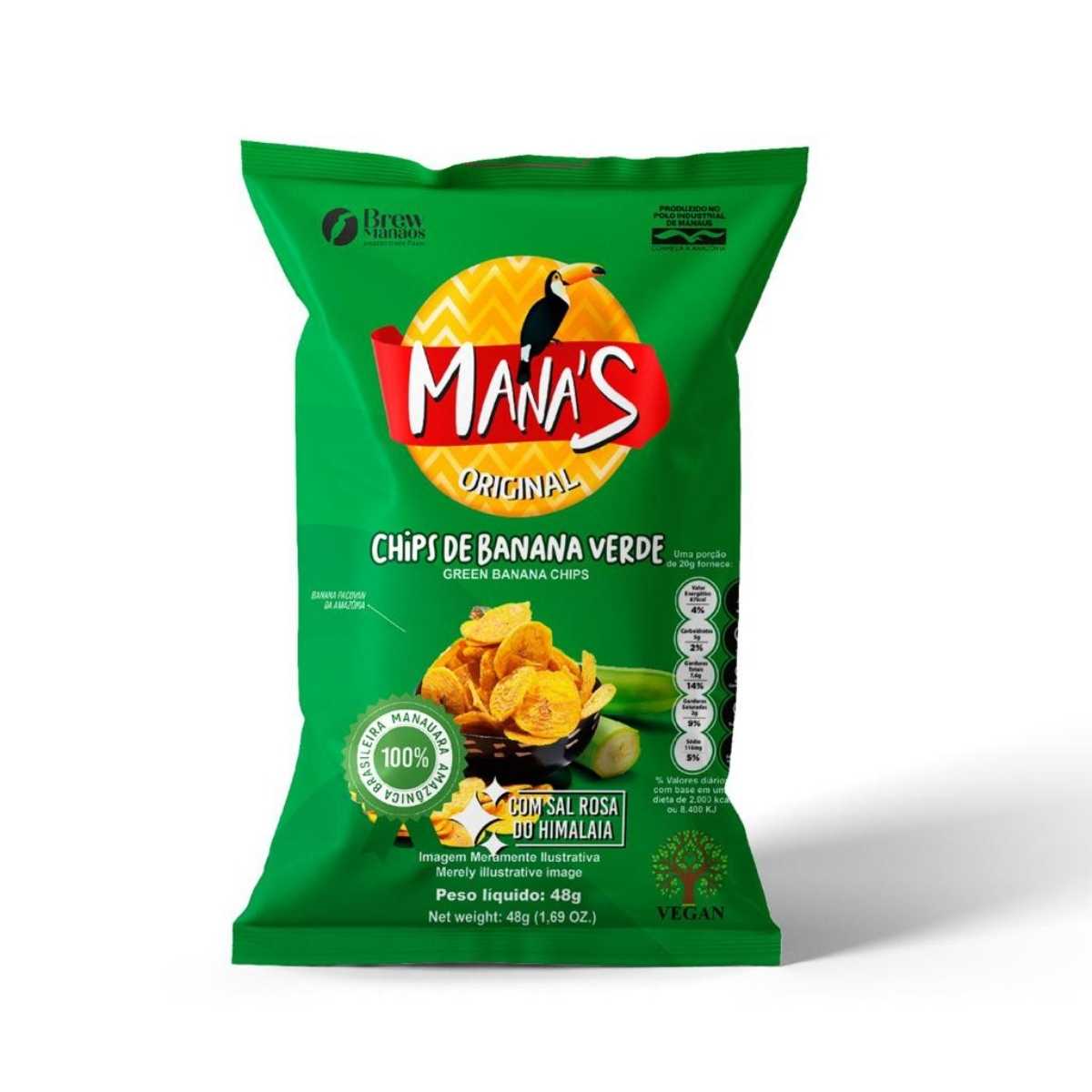 Chips de Banana Verde Manas 48 g