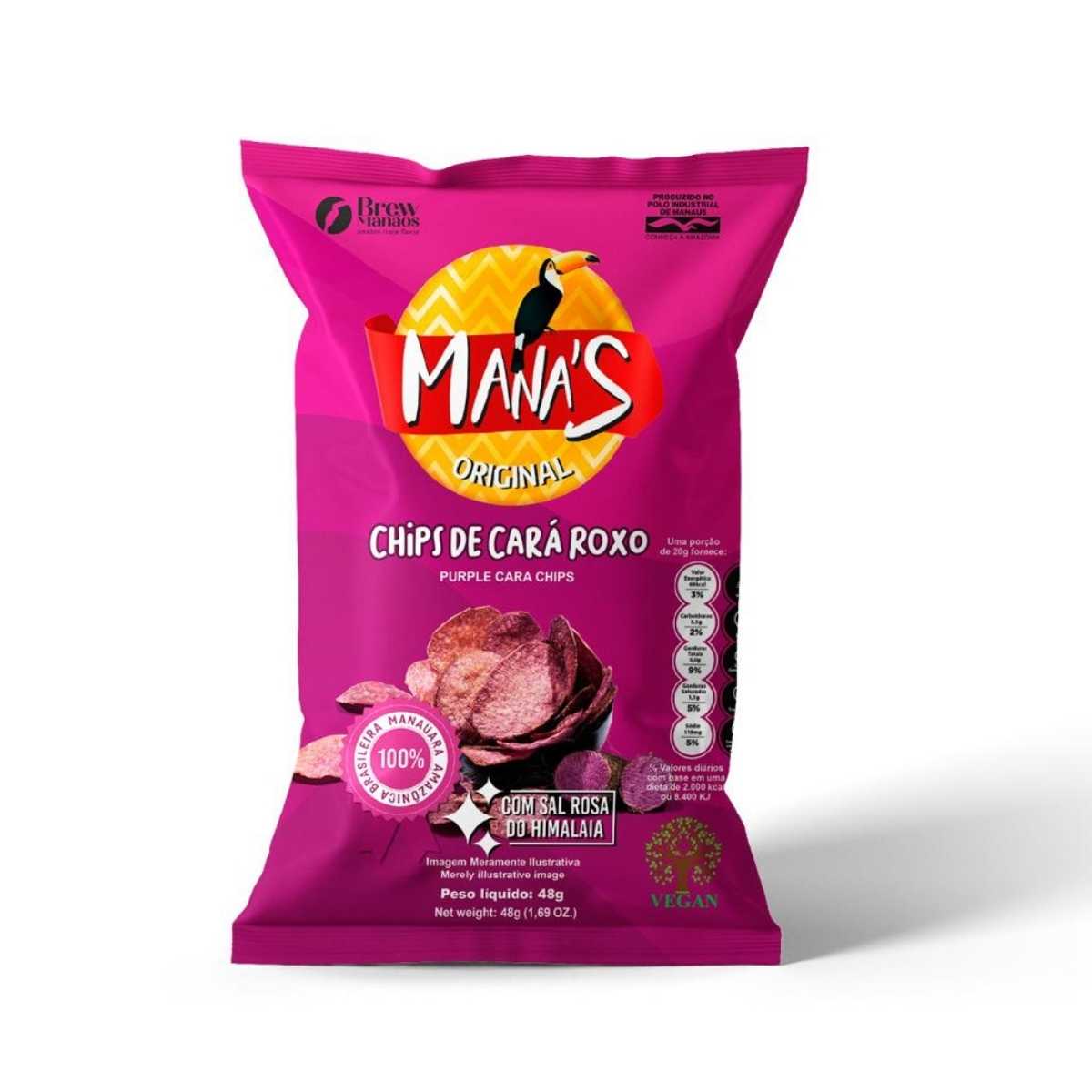 Chips de Cará Roxo Manas 48 g