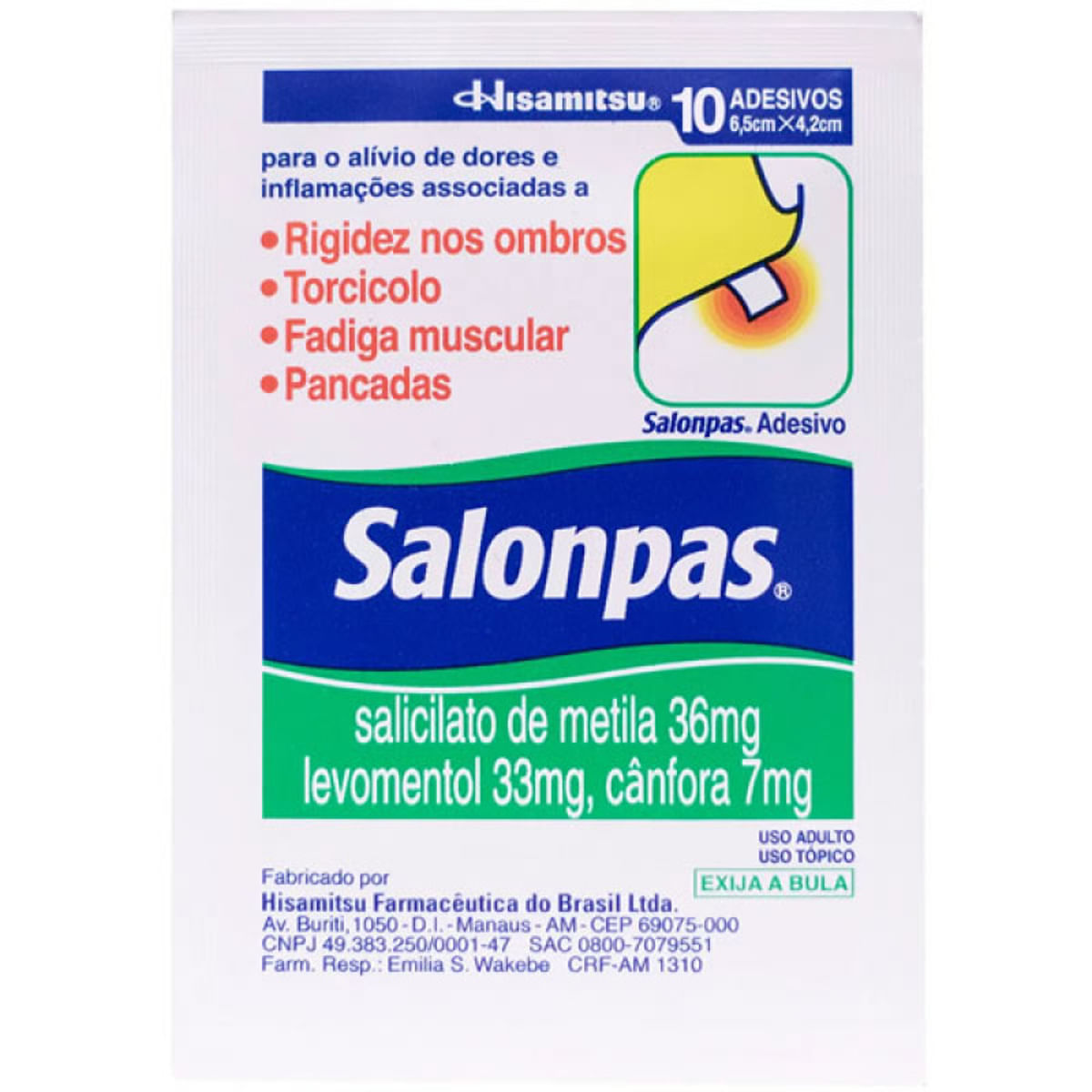 Salonpas Adesivo Pequeno com 10 Unidades