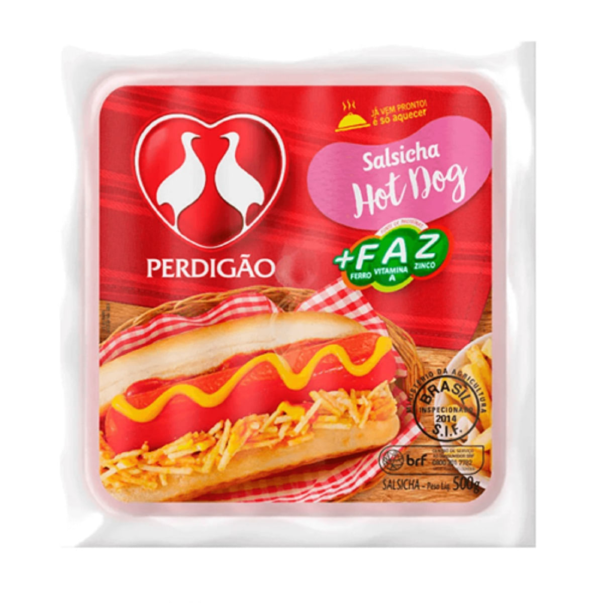 Salsicha Hot-Dog sem Corante Perdigão 500 g