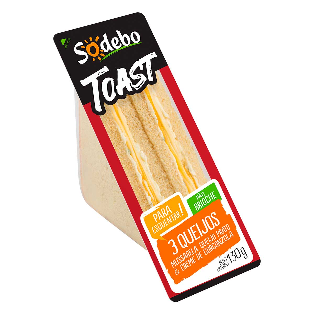 Sanduíche Toast 3 Queijos Sodebo 130 g