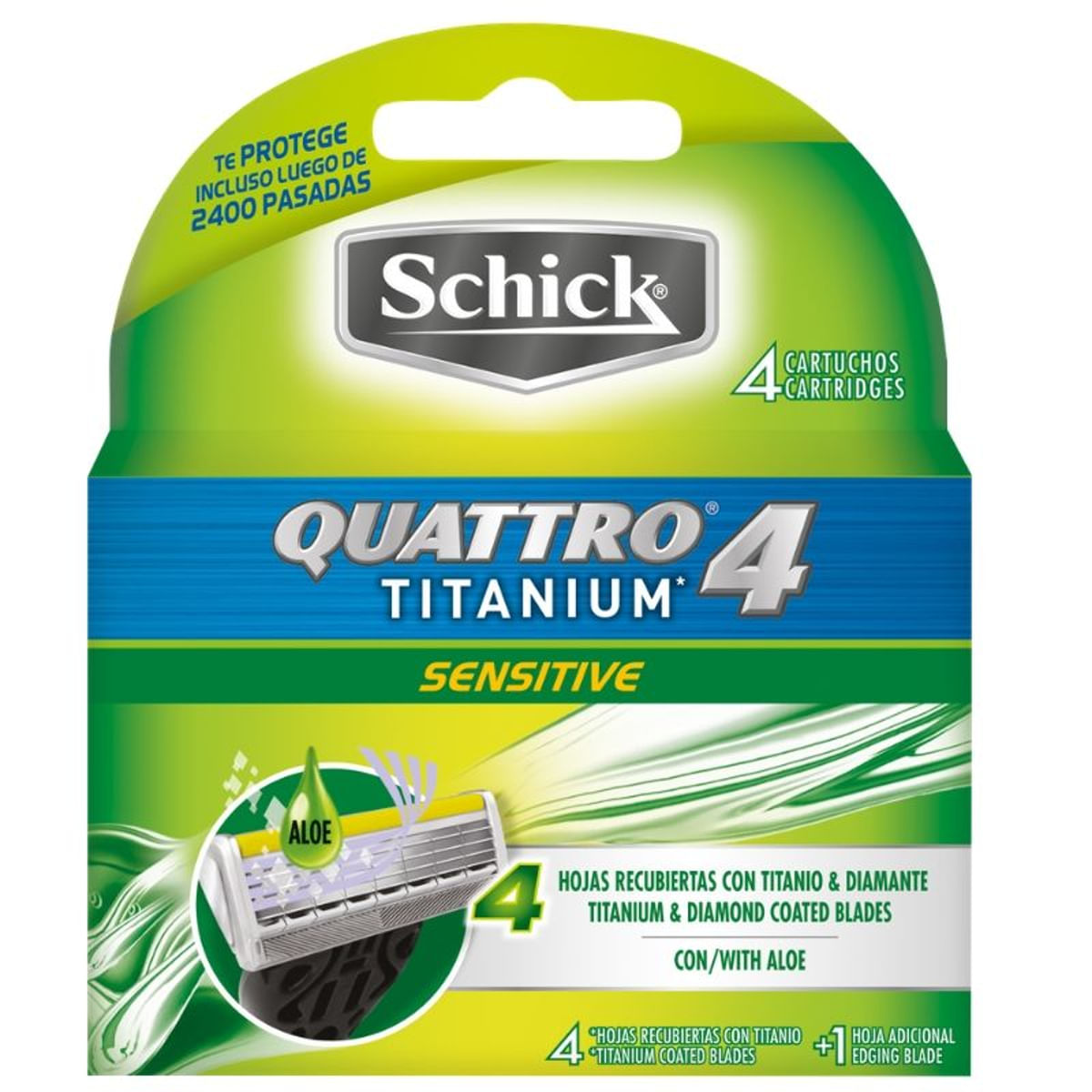 Carga de Aparelho Barbear Schick Quattro Titanium 4 Unidades