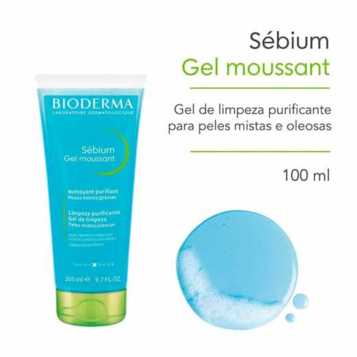 Gel De Limpeza Sébium Bioderma Gel Moussant Com 100ml