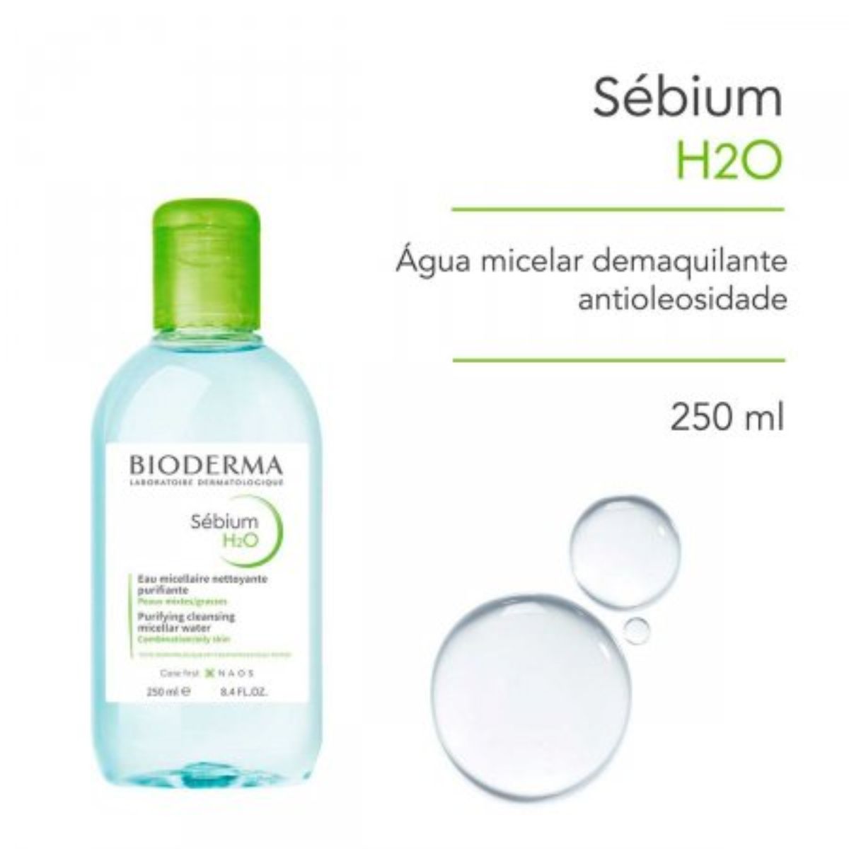 Água Micelar Demaquilante Bioderma Sébium H2o Antioleosidade Com 250ml