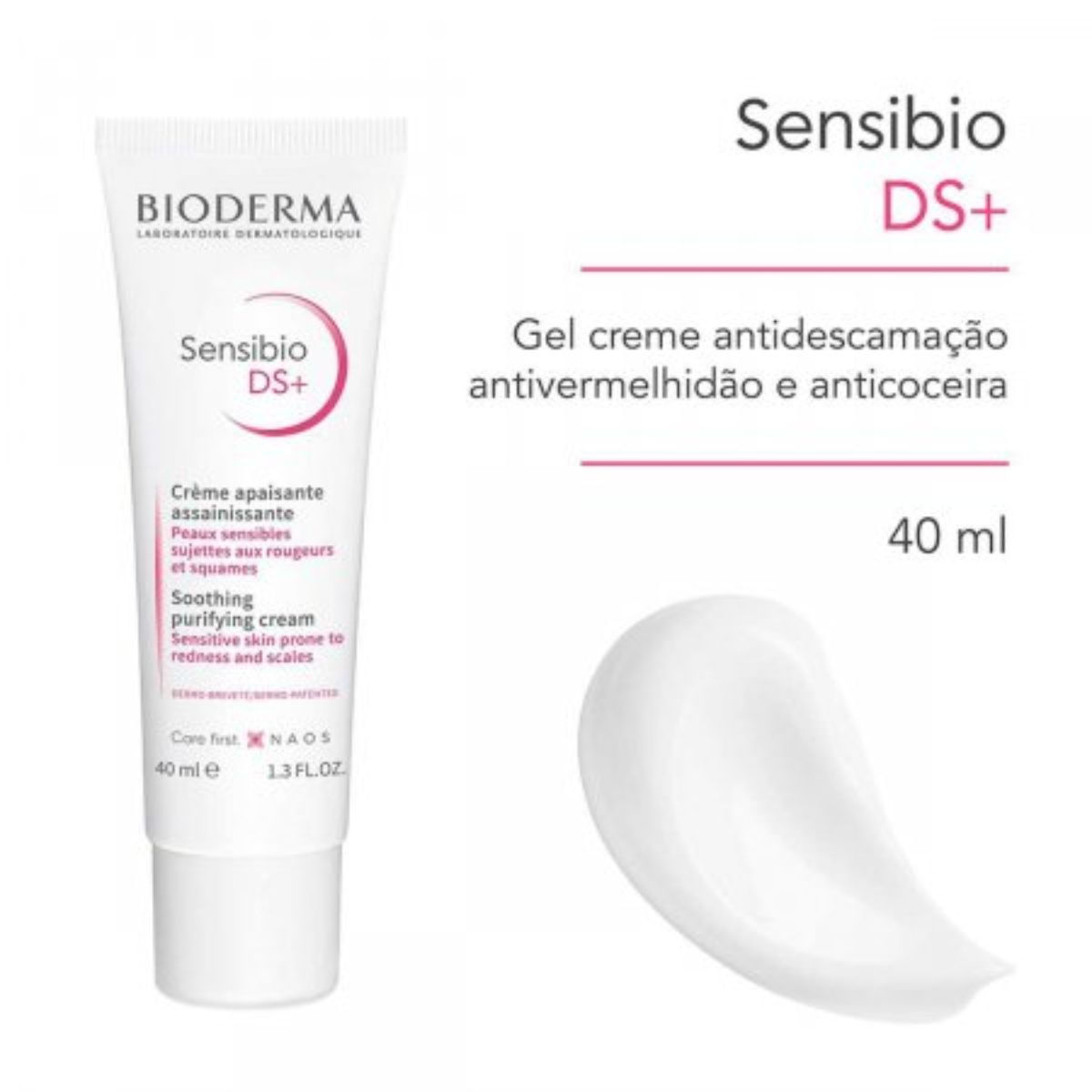 Gel Creme Antidescamação E Antivermelhidão Bioderma Sensibio Ds+ Com 40ml