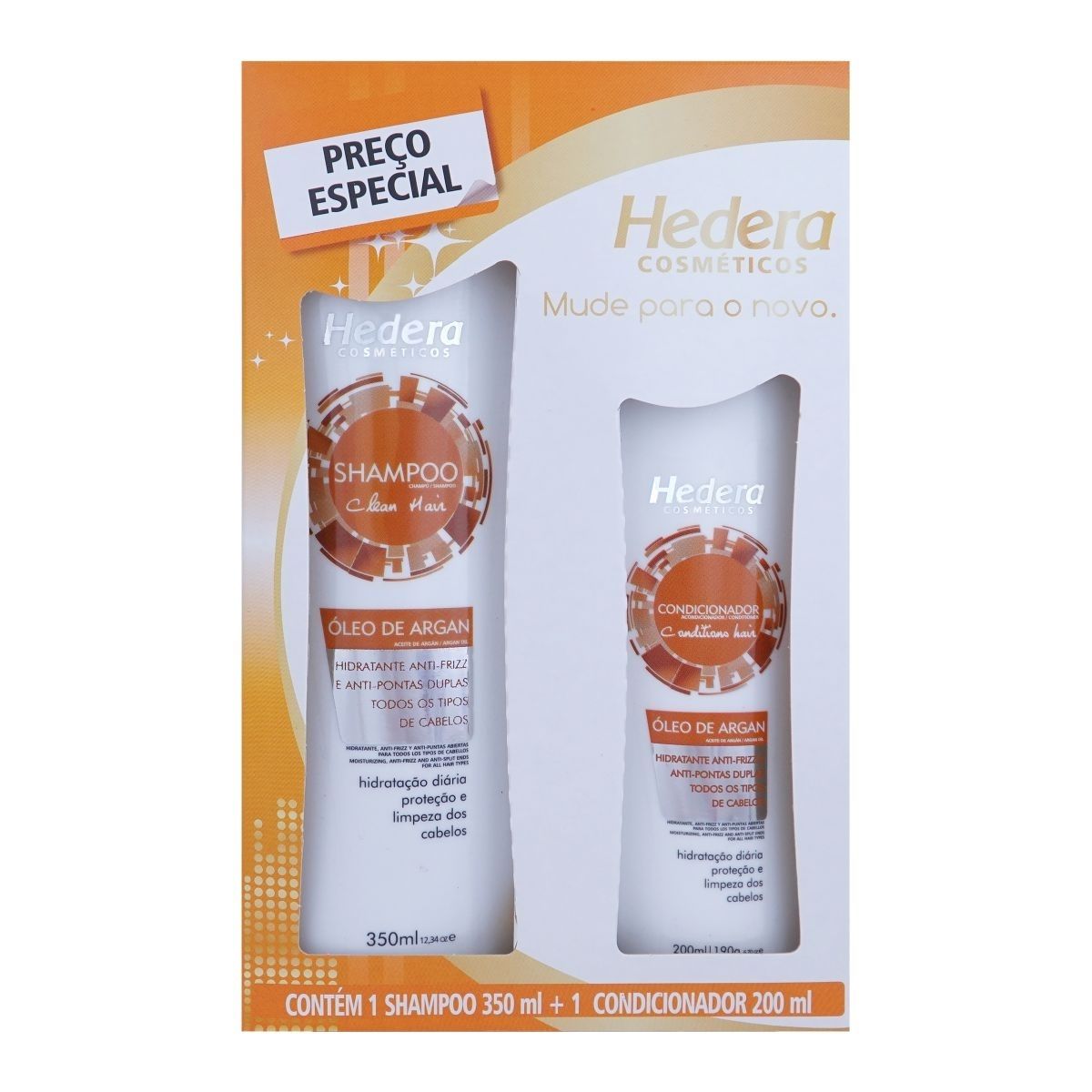 Kit Shampoo 350 ml + Condicionador 200 ml Óleo De Argan Hedera