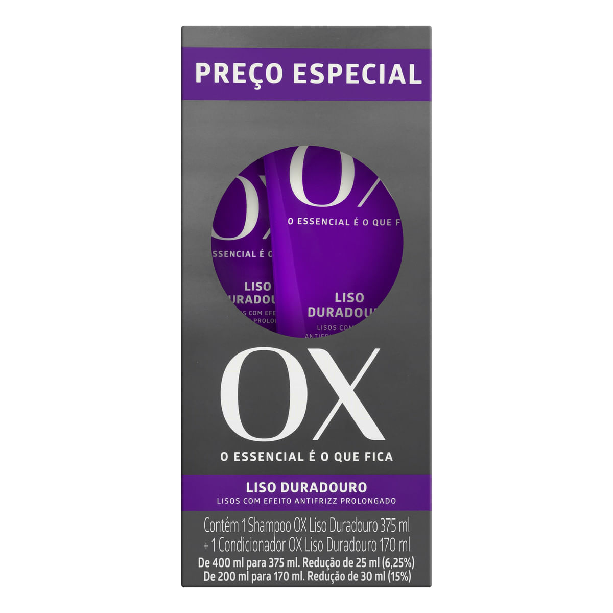 Kit de Shampoo e Condicionador Ox Cosméticos Liso Duradouro