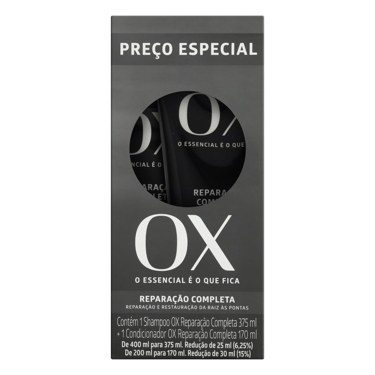 Kit de Shampoo e Condicionador Ox Cosméticos Reparação Completa