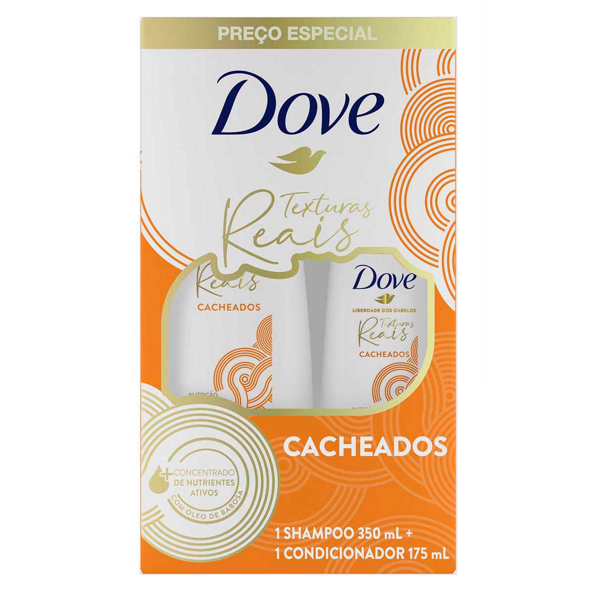 Kit de Shampoo e Condicionador 175ml Dove Texturas Reais Cacheados