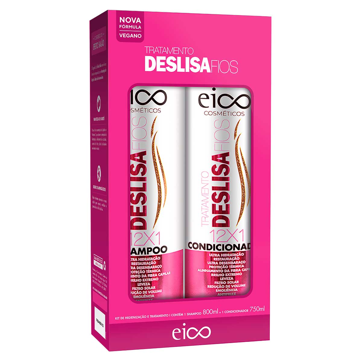 Kit Shampoo e Condicionador Eico Deslisa Fios 1,55L