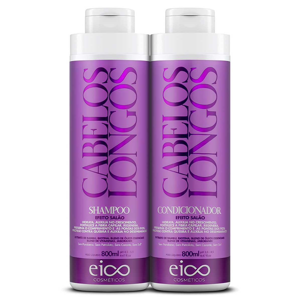 Shampoo e Condicionador Cabelos Longos Eico 800ml