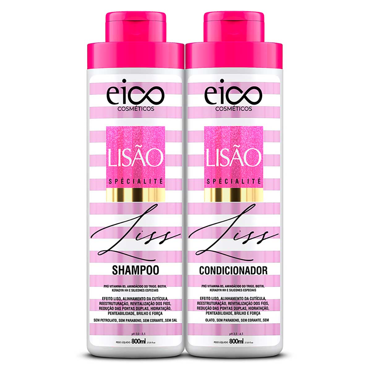 Shampoo E Condicionador Lisão Eico Cométicos 800ml Cada