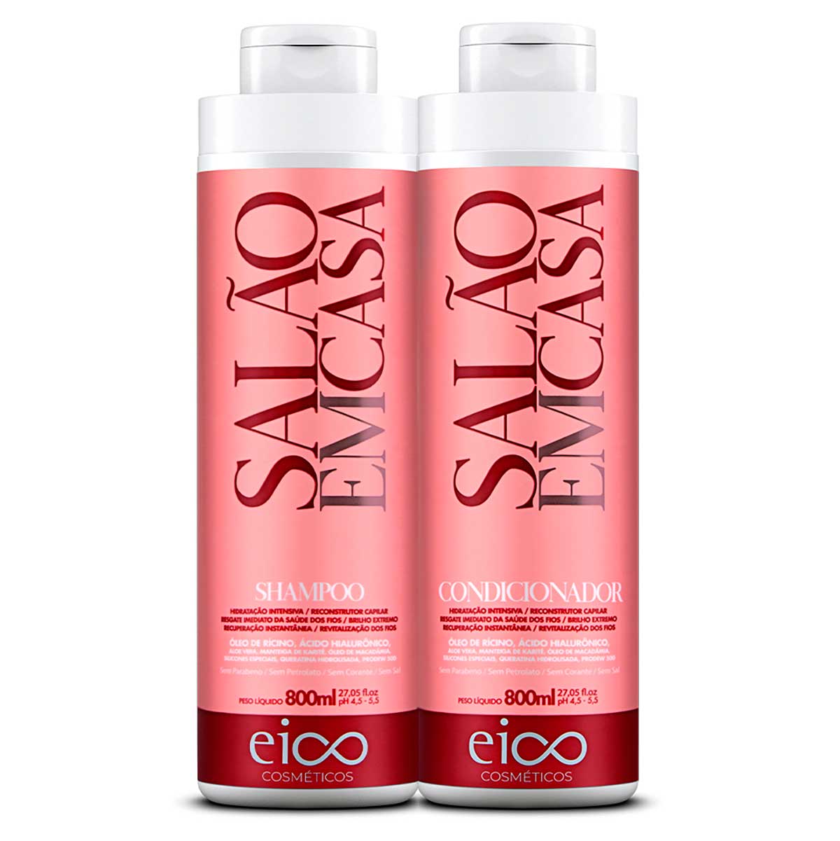 Shampoo e Condicionador Salão Casa Eico 800ml