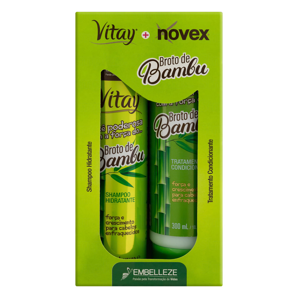 Kit Shampoo Hidratante + Tratamento Condicionante Vitay Novex Broto de Bambu 300 ml