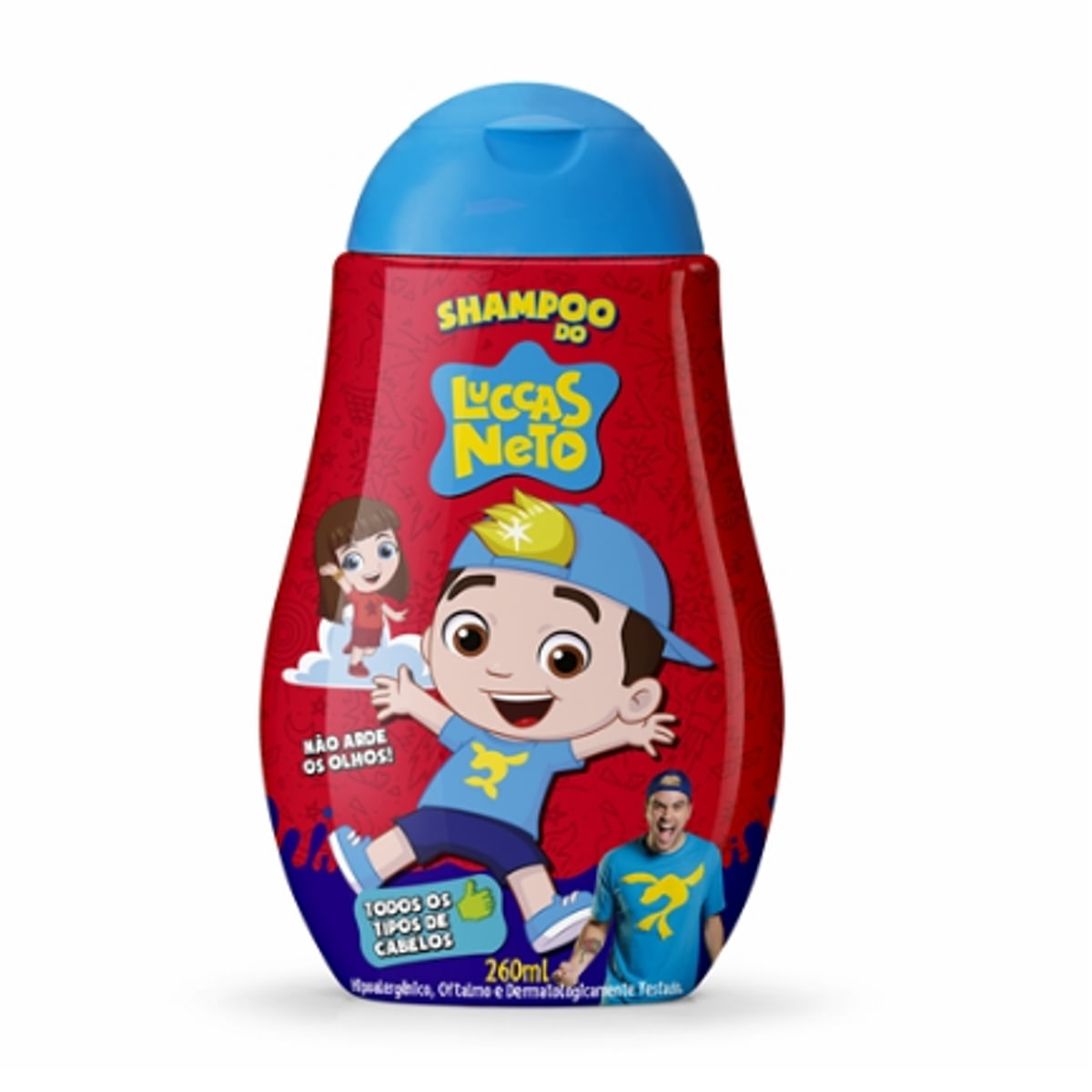 Shampoo Infantil Cia de Natureza para Todos os Tipos de Cabelos Luccas Neto 260 ml