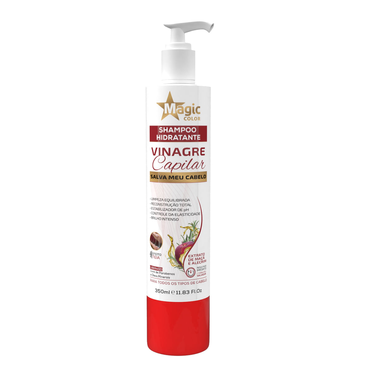 Shampoo Hidratante Vinagre Capilar S.O.S Salva meu Cabelo 350 ml