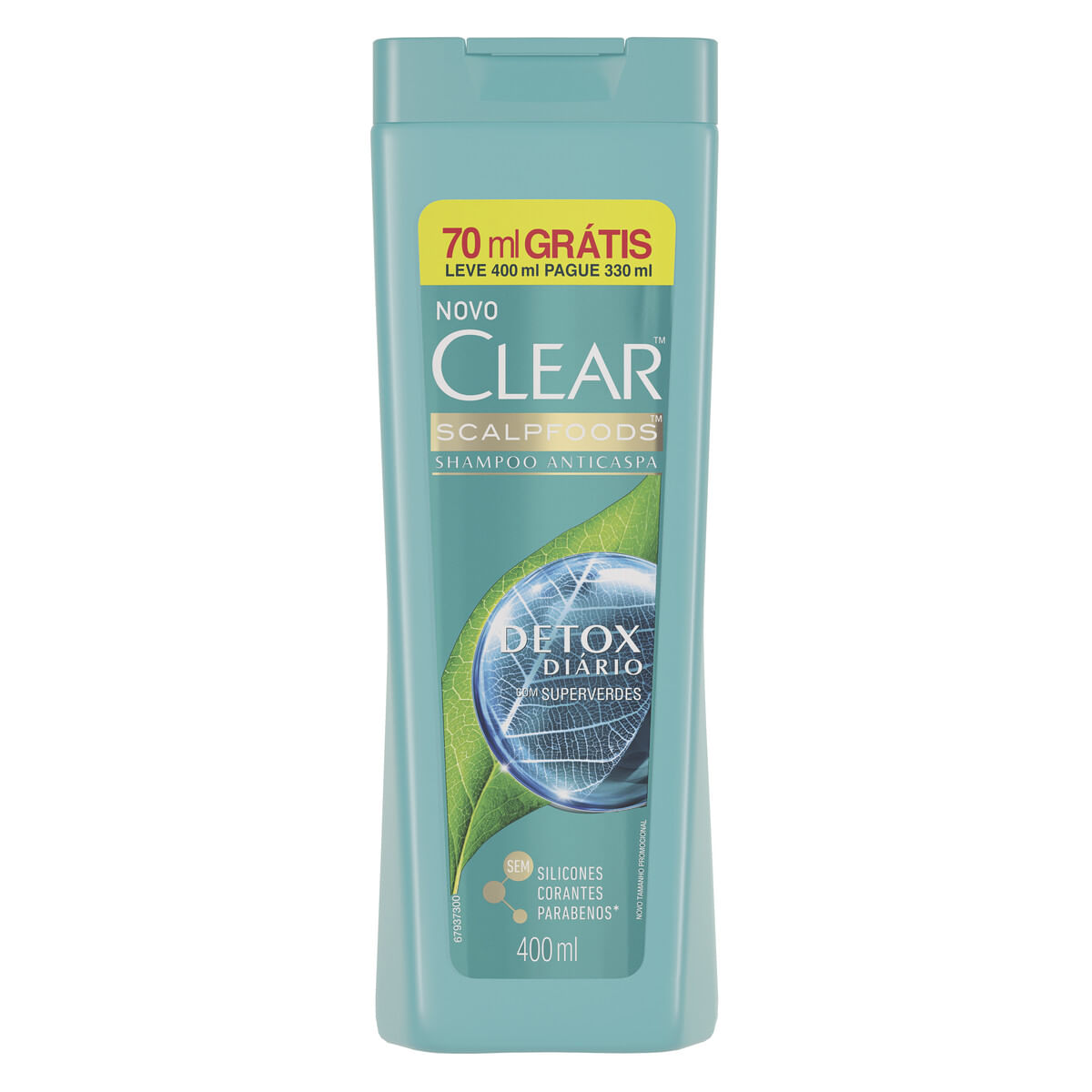 Shampoo Anticaspa Clear Scalpfoods Detox Diário Frasco Leve 400 ml Pague 330 ml