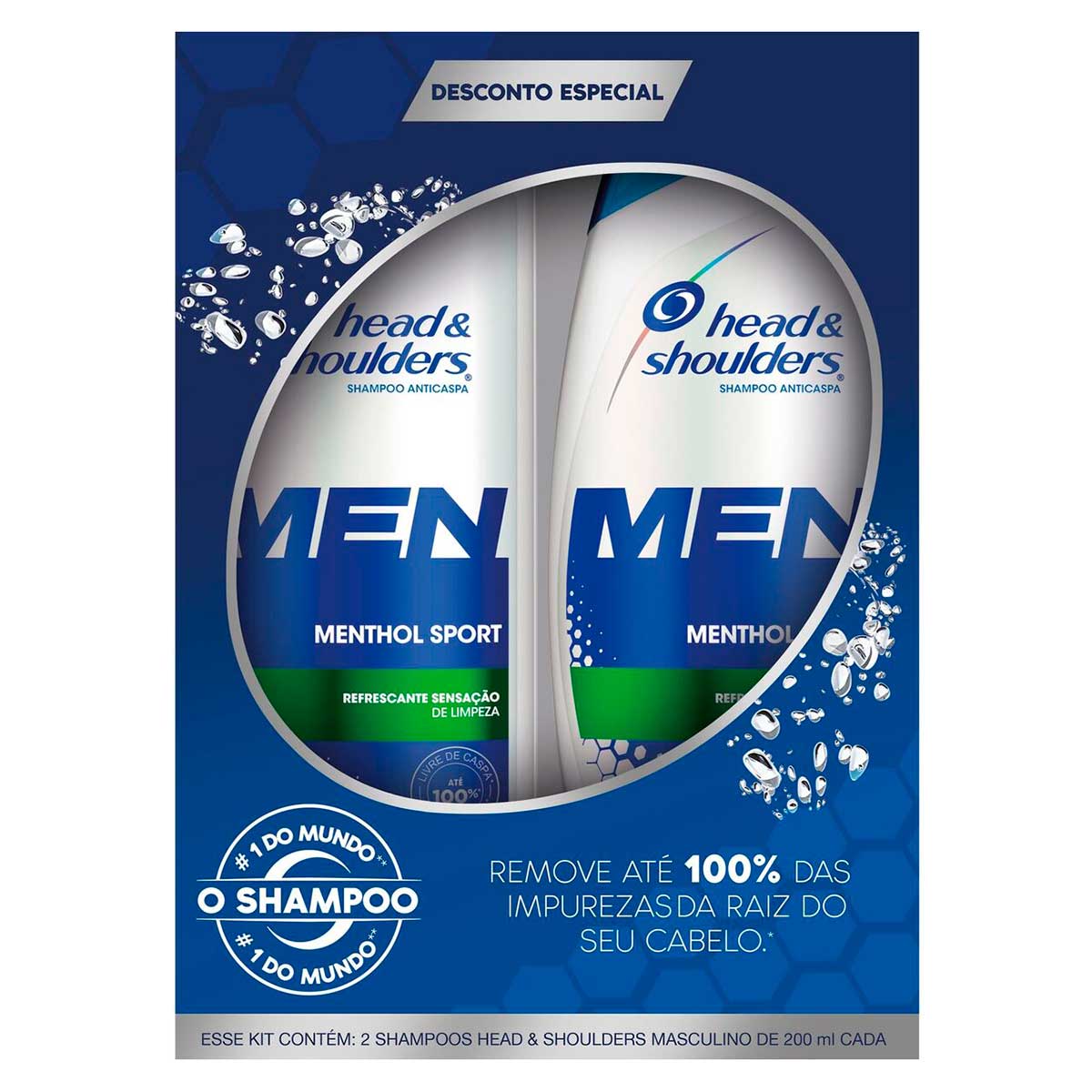 Shampoo Anticaspa Menthol Sport Head &amp; Shoulders Men Frasco 2 Unidades 200 ml