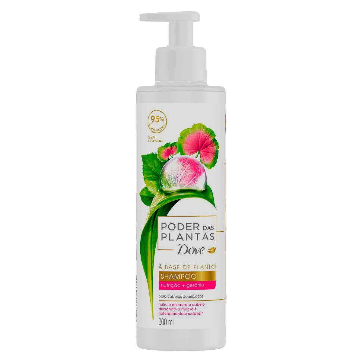 Shampoo Dove Poder das Plantas Nutrição + Gerânio 300 ml