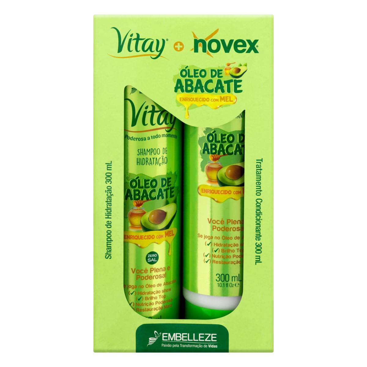 Shampoo e Tratamento Condicionante Embelleze Vitay Novex Óleo de Abacate 300 ml