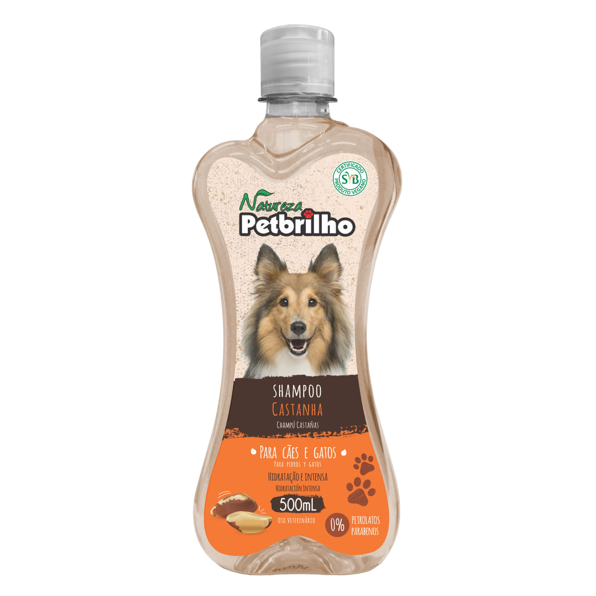 Shampoo Natureza Castanha Para Cães e Gatos Petbrilho 500 ml