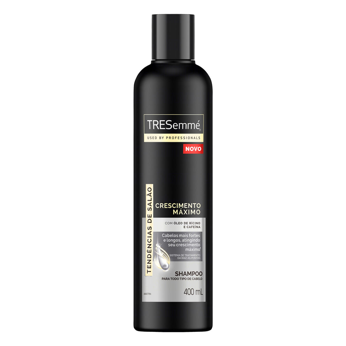 Shampoo com Óleo de Rícino e Cafeína Tresemmé Crescimento Máximo Tendências de Salão Frasco 400 ml