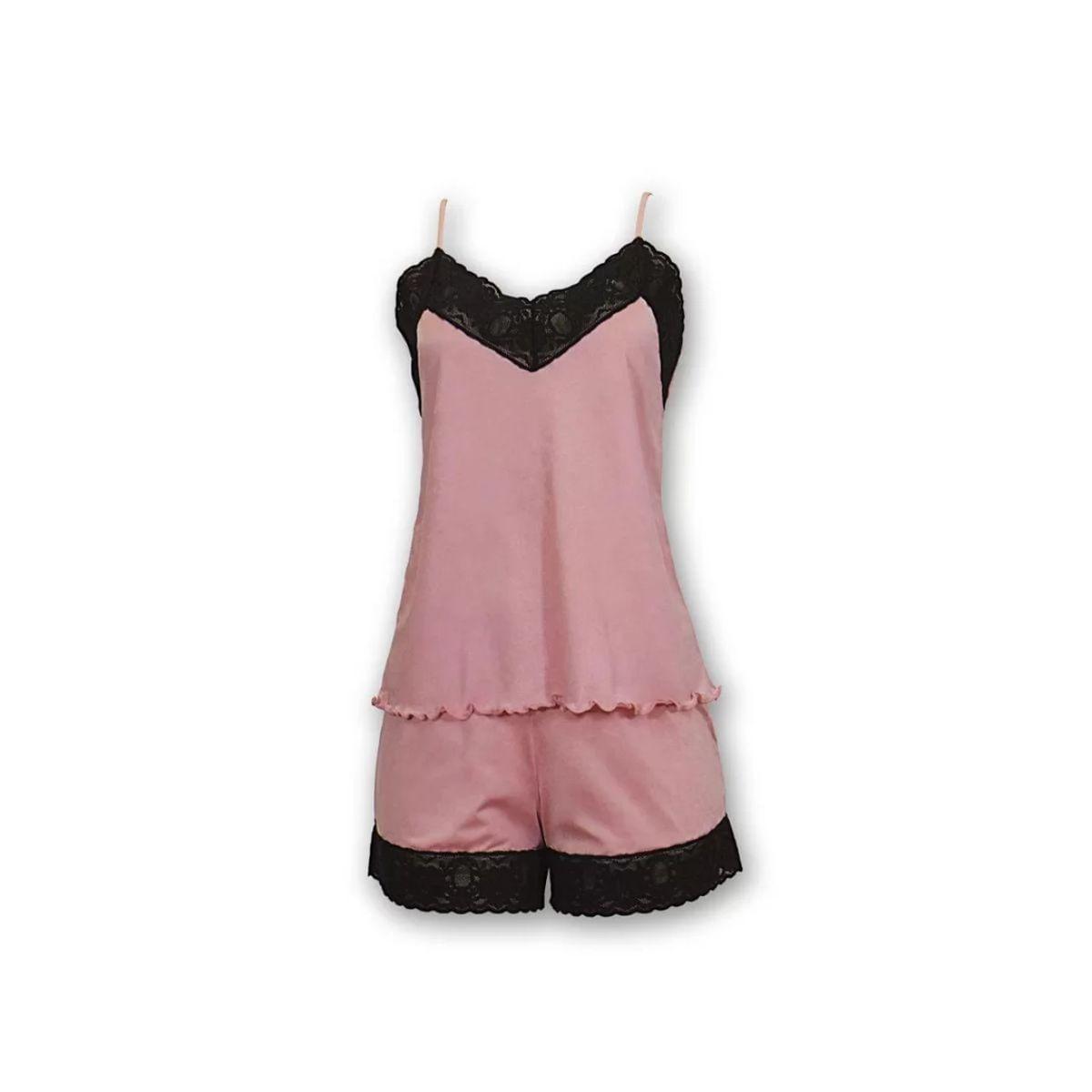 Pijama Curto Shortdoll Renda DeMillus 20134 Rosa 44